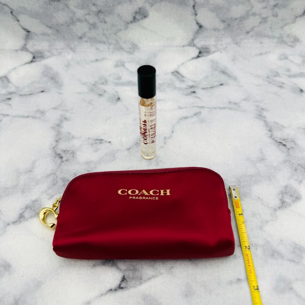 Coach Wild Rose Gift Set-EDP Rose Sweet-Maroon Pouch&Travel 7.5ml,0.25oz-2pc-NEW - Picture 12 of 16